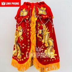 Áo Choàng Nhung Rồng Phụng Vàng Decal (Cúng Bà Địa Mẫu, Chúa Xứ, Ngũ Hành,v.v..) - Mã SP: CRPTV