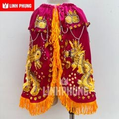 Áo Choàng Nhung Rồng Phụng Vàng Decal (Cúng Bà Địa Mẫu, Chúa Xứ, Ngũ Hành,v.v..) - Mã SP: CRPTV