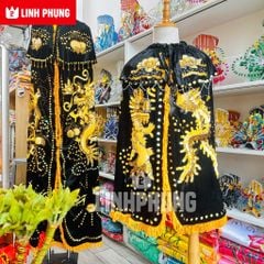 Áo Choàng Nhung Rồng Phụng Vàng Decal (Cúng Bà Địa Mẫu, Chúa Xứ, Ngũ Hành,v.v..) - Mã SP: CRPTV