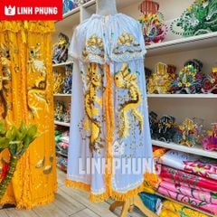 Áo Choàng Nhung Rồng Phụng Vàng Decal (Cúng Bà Địa Mẫu, Chúa Xứ, Ngũ Hành,v.v..) - Mã SP: CRPTV