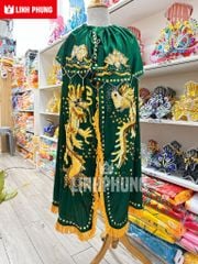 Áo Choàng Nhung Rồng Phụng Vàng Decal (Cúng Bà Địa Mẫu, Chúa Xứ, Ngũ Hành,v.v..) - Mã SP: CRPTV