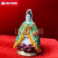 Áo choàng Quan Âm vải nhung kết sen trúc (20cm - 80cm) - Mã: QAK