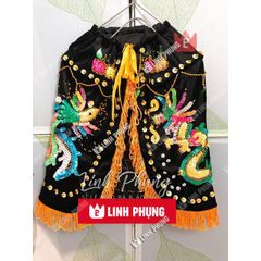 Combo áo choàng và mão bà mẫu hoa ngũ sắc cho tượng cao 30cm ni 18cm