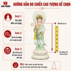 Áo choàng Quan Âm thêu vải phi bóng | Dành cho tượng cao 80cm | Áo Mão Thờ Cúng - Linh Phụng QAT