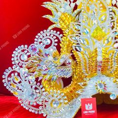 Mão bà Chúa Xứ Cao Cấp-Cát cừ (vàng nhấn trắng) - Tượng 60cm-1m6