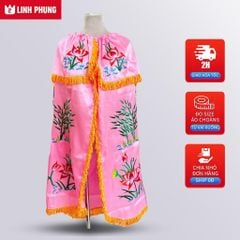 Áo choàng Quan Âm thêu vải phi bóng | Dành cho tượng cao 80cm | Áo Mão Thờ Cúng - Linh Phụng QAT