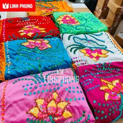 Áo choàng Quan Âm nhung kết cườm - 80cm - QAK