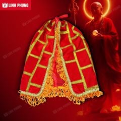 Áo choàng Địa Tạng Vương Bồ Tát (Không mão) | Dài 30cm - Màu Đỏ | Áo Mão Thờ Cúng - Linh Phụng