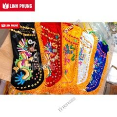 Áo choàng cho tượng ông - vải nhung kết 2 rồng (20cm - 1m6) - Mã: C2R