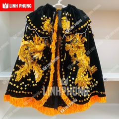 Áo Choàng Nhung Rồng Phụng Vàng Decal (Cúng Bà Địa Mẫu, Chúa Xứ, Ngũ Hành,v.v..) - Mã SP: CRPTV