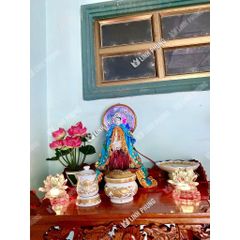Áo choàng Quan Âm vải nhung kết seᵰ trúc - Size tượng: 30cm - 60cm, Mã: QAK