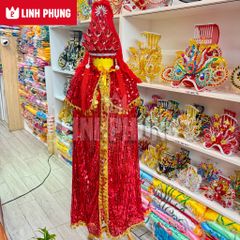 Áo Choàng Mẹ Quan Âm Vải Kim Sa Trơn dành cho tượng cao từ 20cm đến 60cm