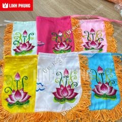 Áo choàng Quan Âm vải phi thêu seᵰ trúc dành cho tượng cao 20cm | Áo Mão Thờ Cúng - Linh Phụng