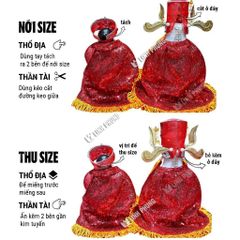 Combo áo mão Thần Tài Thổ Địa (Nhung) kícḣ cỡ vòng đầu từ 10cm đến 20cm - Đo vòng đầu tượng lấy size