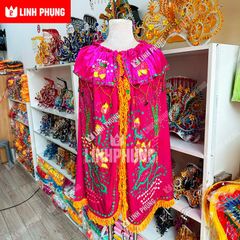 Áo choàng Mẹ Quan Âm loại vải nhung kết cườm dành cho tượng cao 3m đến 3m5