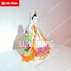 Áo choàng Quan Âm vải phi thêu sen trúc (20cm) - Mã: QAT