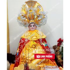 Mão bà Chúa Xứ Cao Cấp-Cát cừ (vàng nhấn trắng) - Tượng 60cm-1m6