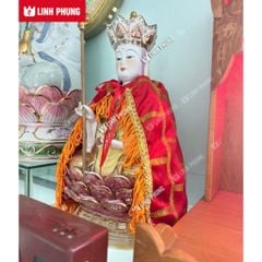 Áo choàng Địa Tạng Vương Bồ Tát (Không mão) | Dài 30cm - Màu Đỏ | Áo Mão Thờ Cúng - Linh Phụng