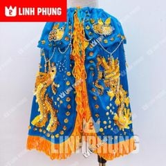 Áo Choàng Nhung Rồng Phụng Vàng Decal cúng Bà Địa Mẫu/ Chúa Xứ/ Ngũ Hành cho tượng cao từ 30cm đến 1m6