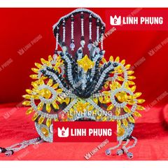 Combo áo mão bà Địa Mẫu mẫu khung đen nhấn vàng cho tượng cao 30cm và 40cm