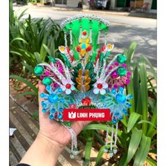Mão bà hột đá ngũ sắc (Đỏ/Vàng) - Size tượng: 30cm-40cm (Ni 18-22cm): Mã BNS