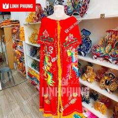 Miếu Bà Tà Kiết - Áo Mão Bà Chúa Xứ Nguyên Nhung kícḣ cỡ dài 1m2 ni60 Đồ Cúng Cao Cấp Trang Nghiêm - Linh Phụng