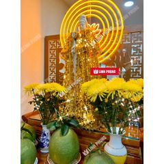 Áo choàng Quan Âm vải kim sa - Size tượng 20cm - 60cm, Mã: KS9L