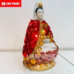 Áo choàng Quan Âm vải kim sa - Size tượng 20cm - 60cm, Mã: KS9L