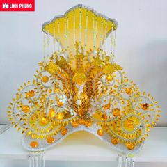 Combo áo mão bà Chúa Xứ tượng ngồi cao 1m vòng mão 60cm có màu vàng và đỏ