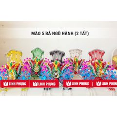 Áo Mão 5 Bà Ngũ Hành Côn Đảo Vũng Tàu - Đồ Thờ Cúng Cao Cấp Trang Nghiêm - Linh Phụng