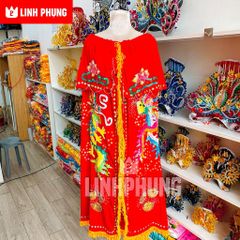 Miếu Bà Tà Kiết - Áo Mão Bà Chúa Xứ Nguyên Nhung - Size: 1m2-Ni60- Đồ Cúng Cao Cấp Trang Nghiêm - Linh Phụng