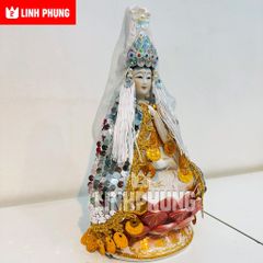 Combo áo kim sa và mão cho tượng mẹ Quan Âm thờ nhà kícḣ cỡ từ 20cm đến 50cm