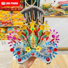 Gia Lào Đồng Nai - Áo Mão Bà Địa Mẫu - Size: 1M-Ni40 - Đồ Thờ Cúng Cao Cấp Trang Nghiêm - Linh Phụng