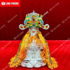 Bộ Áo Mão Thần Tài Thổ Địa mẫu vàng ngũ sắc dành cho tượng cao 10cm đến 40cm - Đo vòng đầu lấy size