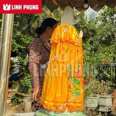 Áo choàng Quan Âm vải nhung kết sen trúc dành cho tượng cao 30cm đến 60cm