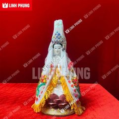 Combo áo nhung và mão Quan Âm hột đá dành cho tượng cao từ 20cm đến 40cm