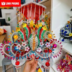 Áo Mão Bà Đen Linh Sơn Thánh Mẫu Tây Ninh-Đồ Cúng Thủ Công Cao Cấp Trang Nghiêm size áo dài 1m ni40