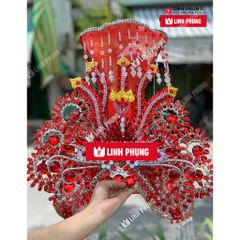 Chùa Hang Hà Tiên - Áo Mão Bà Chúa - Size: 1m8 - Ni80 - Đồ Cúng Cao Cấp Trang Nghiêm - Linh Phụng