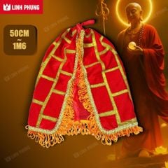 Áo choàng Địa Tạng Vương Bồ Tát (Không mão) | Dài 50cm đến 1m6 - Màu Đỏ | Áo Mão Thờ Cúng - Linh Phụng