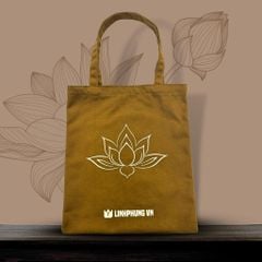 [SẢN PHẨM QUÀ TẶNG] Túi Đi Chùa Linh Phụng - Vải Canvas In Hoa Sen Trang Nhã
