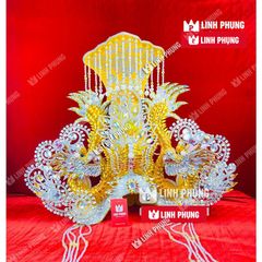 Mão bà Chúa Xứ Cao Cấp-Cát cừ (vàng nhấn trắng) - Tượng 60cm-1m6