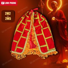 Áo choàng Địa Tạng Vương Bồ Tát (Không mão) | Dài 2m2 đến 2m5 - Màu Đỏ | Áo Mão Thờ Cúng - Linh Phụng