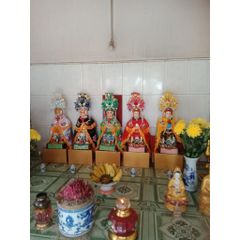 Mão 5 Bà Ngũ Hành (KHÔNG ÁO) - Mẫu Hột Đá Toàn Màu - Size tượng: 40cm (Ni 22cm) BTM