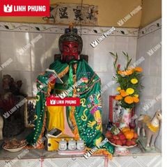 Áo choàng cho tượng ông - vải nhung kết 2 rồng (20cm - 1m6) - Mã: C2R