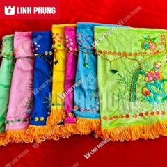 Áo choàng Quan Âm vải nhung kết sen trúc dành cho tượng cao 30cm đến 60cm
