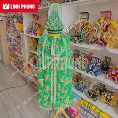 Áo Choàng Cho Tượng Bà Vải Voan Kim Sa May 2 Lớp dành cho tượng cao từ 80cm đến 2m