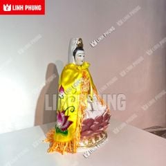Áo choàng Quan Âm vải phi thêu seᵰ trúc dành cho tượng cao 20cm | Áo Mão Thờ Cúng - Linh Phụng