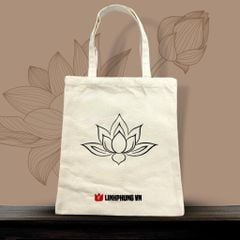 [SẢN PHẨM QUÀ TẶNG] Túi Đi Chùa Linh Phụng - Vải Canvas In Hoa Sen Trang Nhã