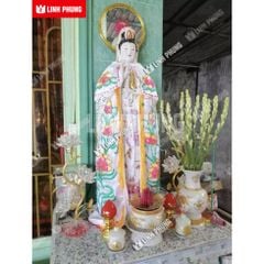 Áo Choàng Mẹ Quan Âm vải nhung kết seᵰ Trúc dành cho tượng cao từ 1M đến 2M5