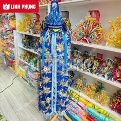 Áo Choàng Cho Tượng Bà Vải Voan Kim Sa May 2 Lớp dành cho tượng cao từ 80cm đến 2m